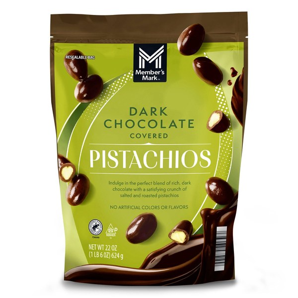 Dark Chocolate Covered Pistachios (22 oz bag) - $14.98