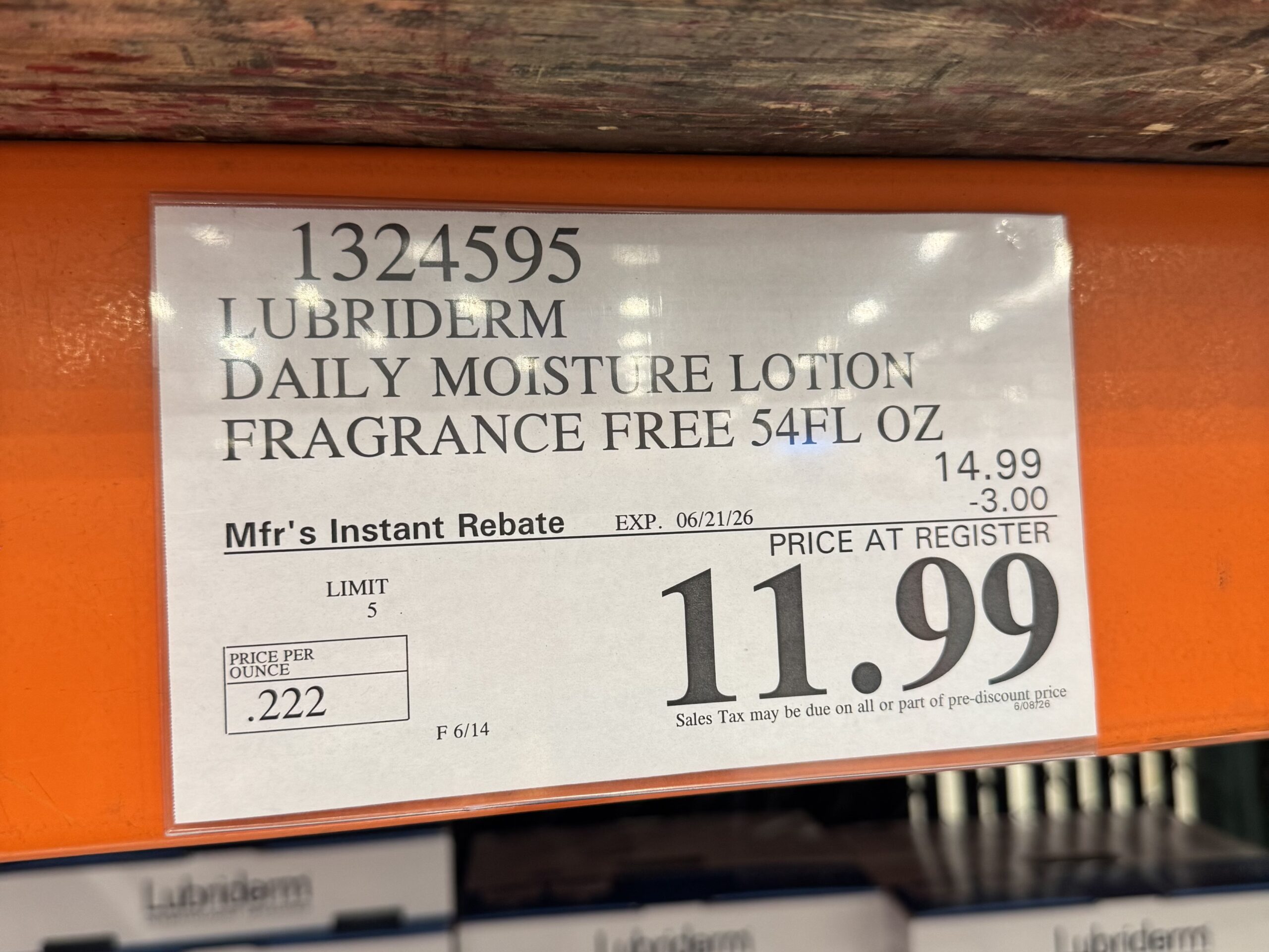 Lubriderm Daily Moisture Lotion Fragrance Free - price tag