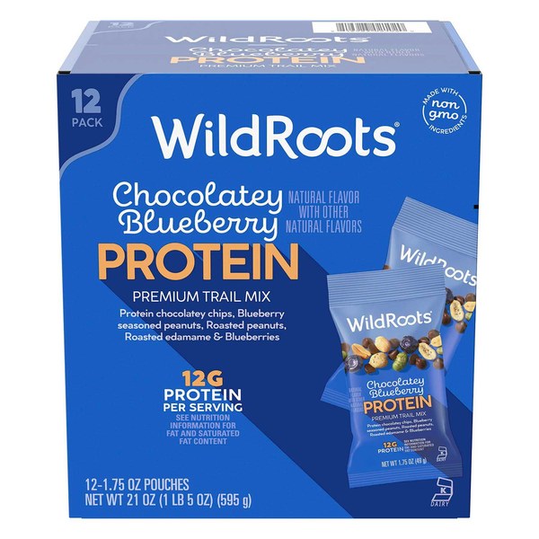 Wild Roots Chocolatey Blueberry Protein Trail Mix (12 pouches) - $12.98