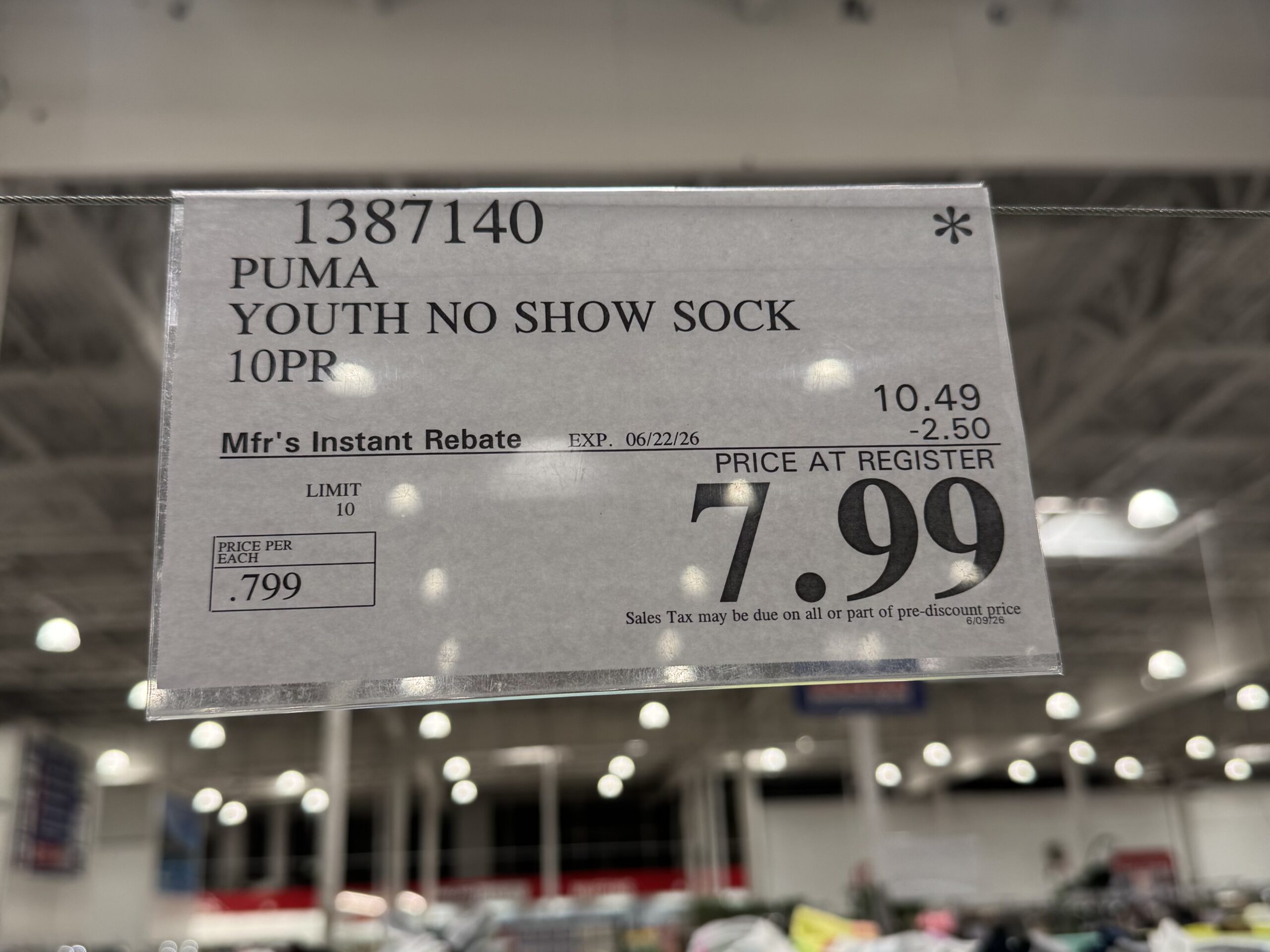 Puma Youth Low Cut Socks, 10 Pair - price tag