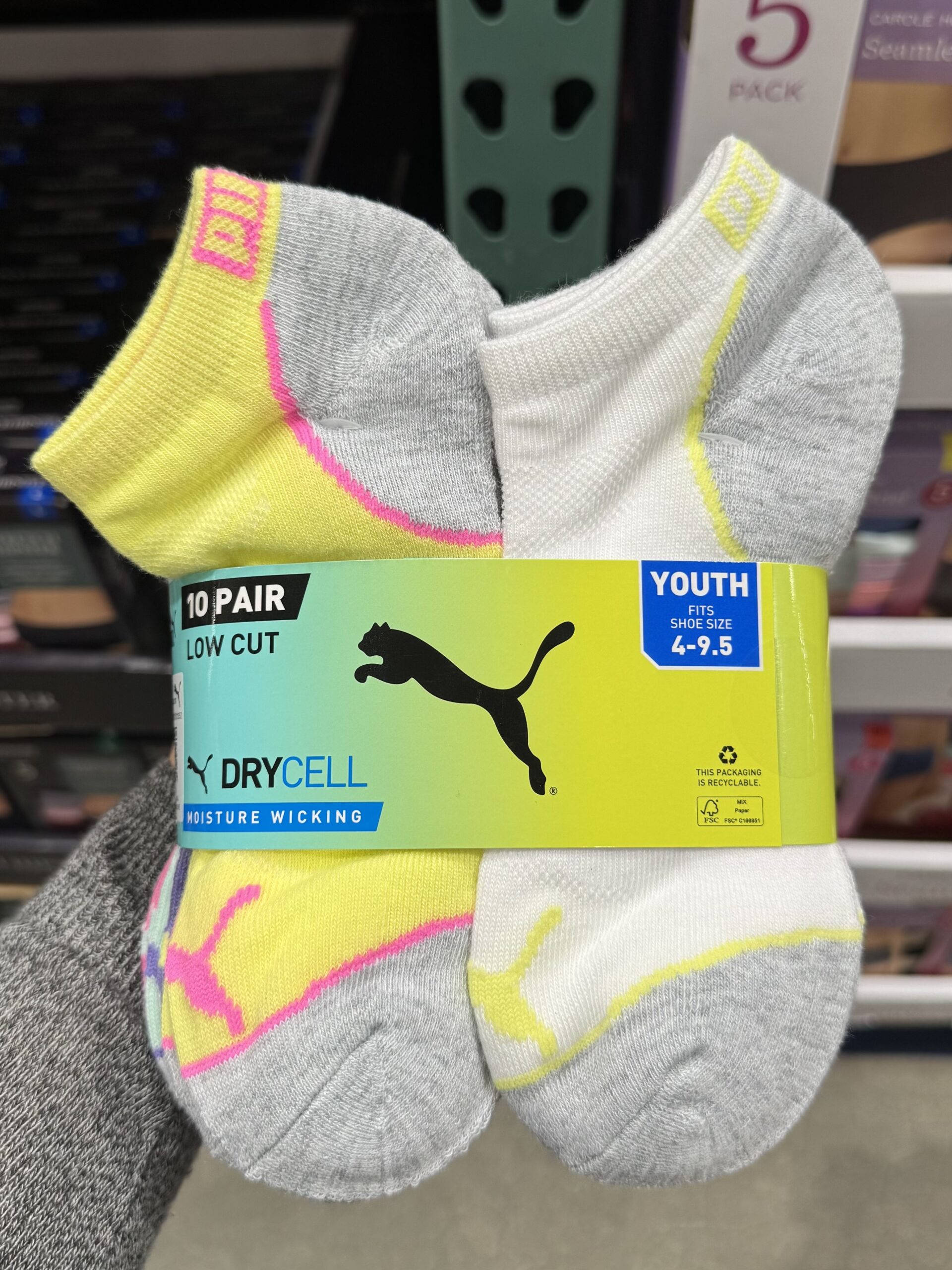 Puma Youth Low Cut Socks, 10 Pair