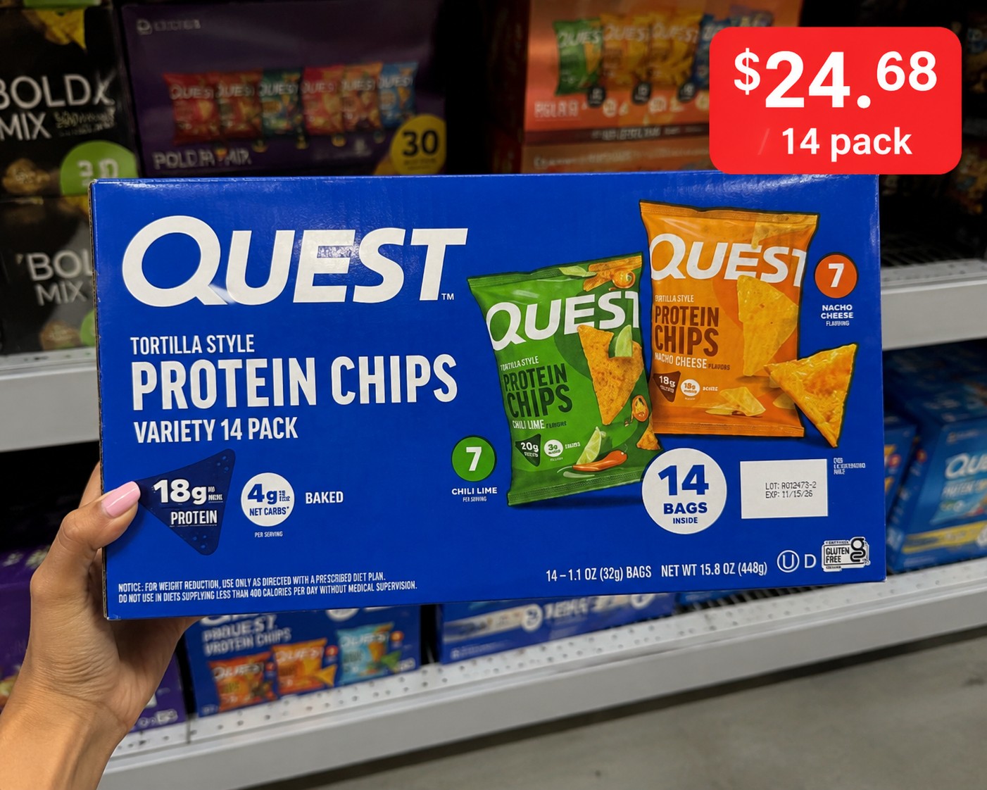 Quest Tortilla Style Protein Chips Variety 14-Pack