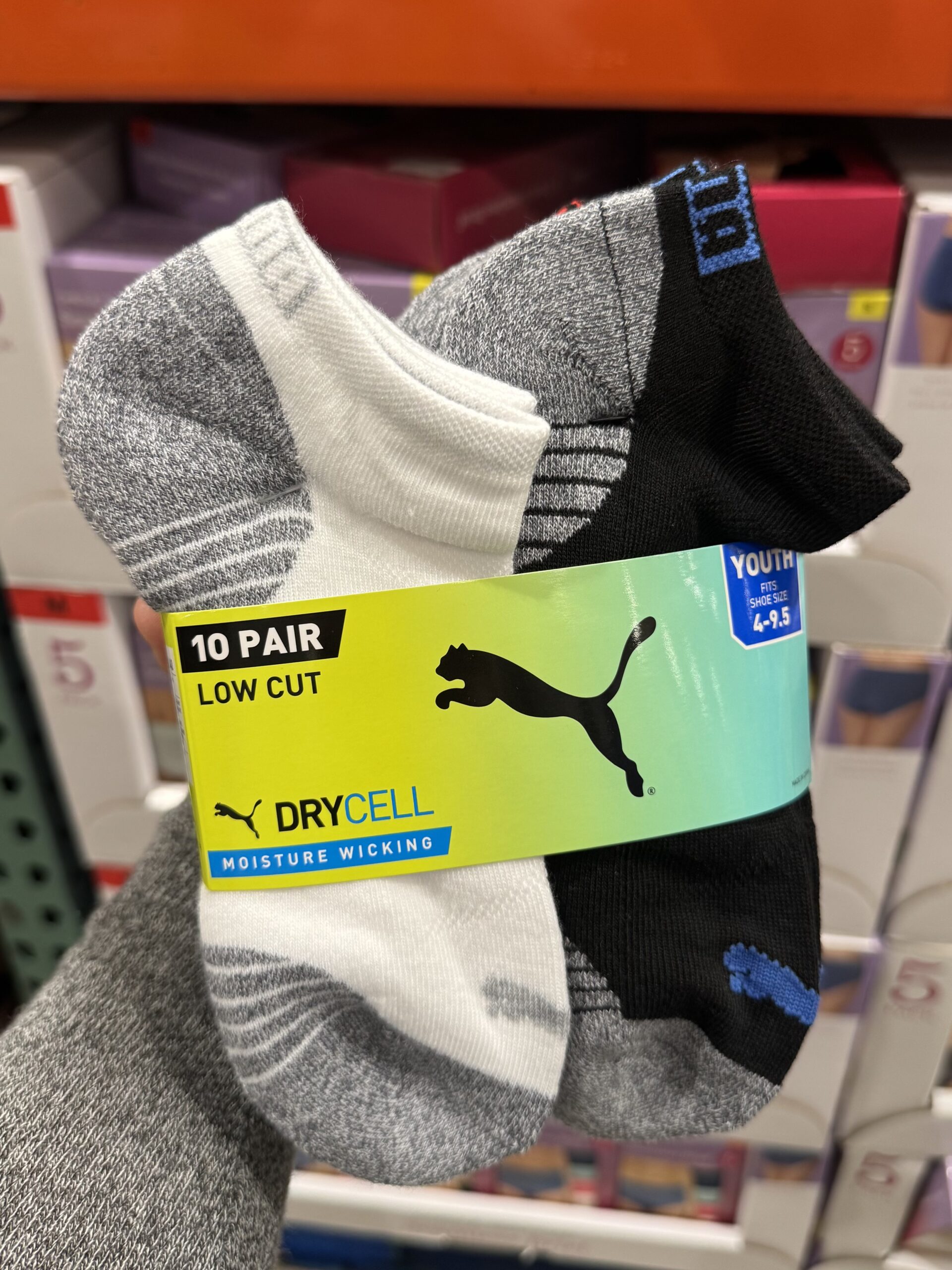 Puma 10 Pair Low Cut Youth Socks
