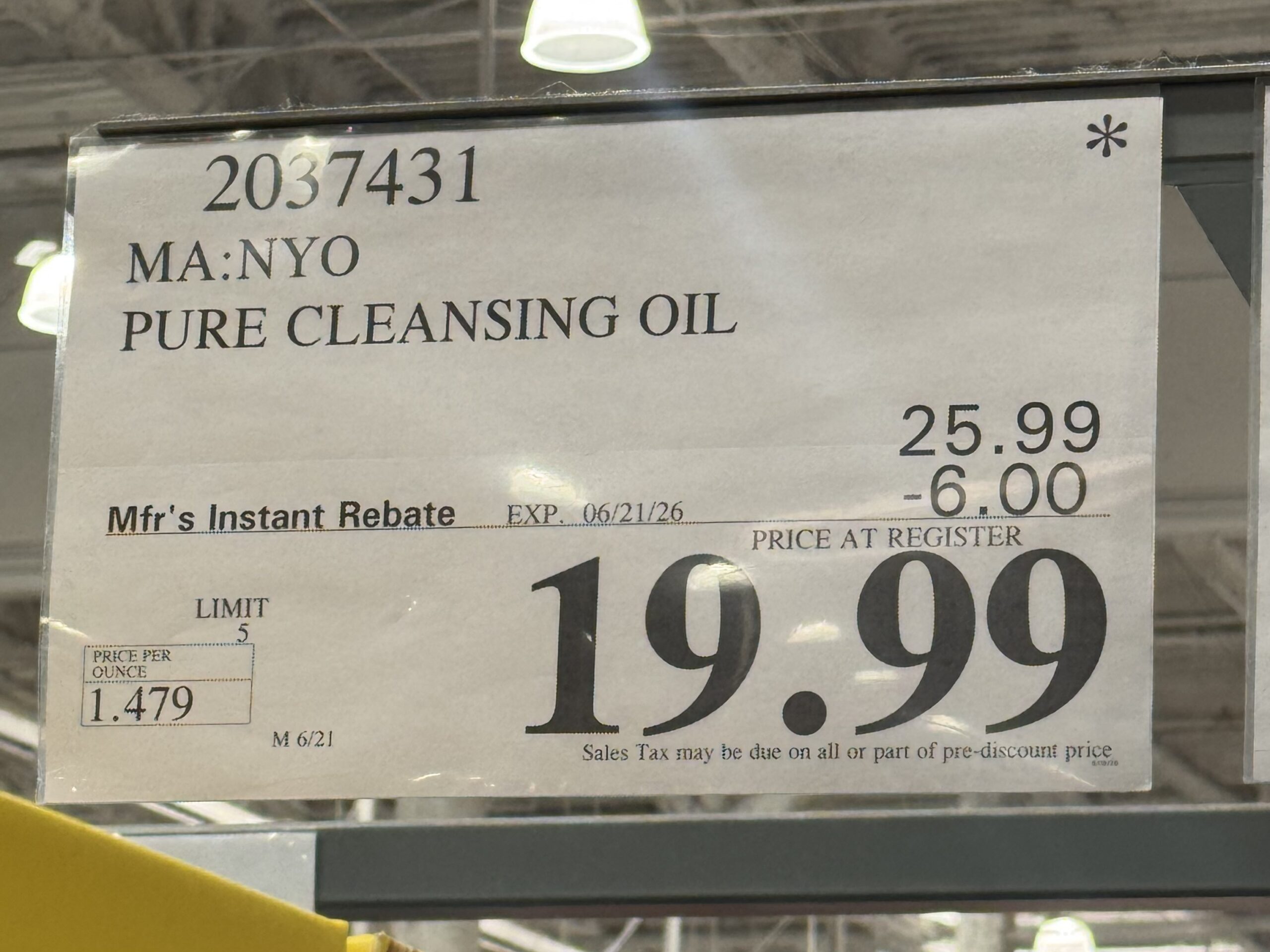 ma:nyo Pure Cleansing Oil - price tag