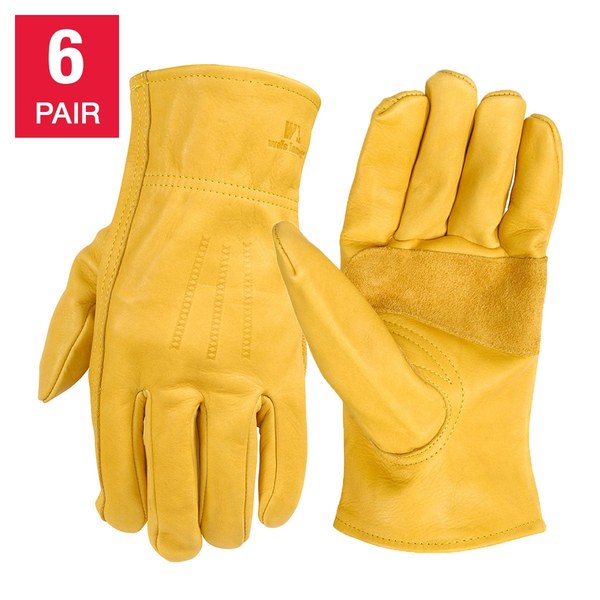 Women’s Leather Work Gloves (2-Pack) — $4.97