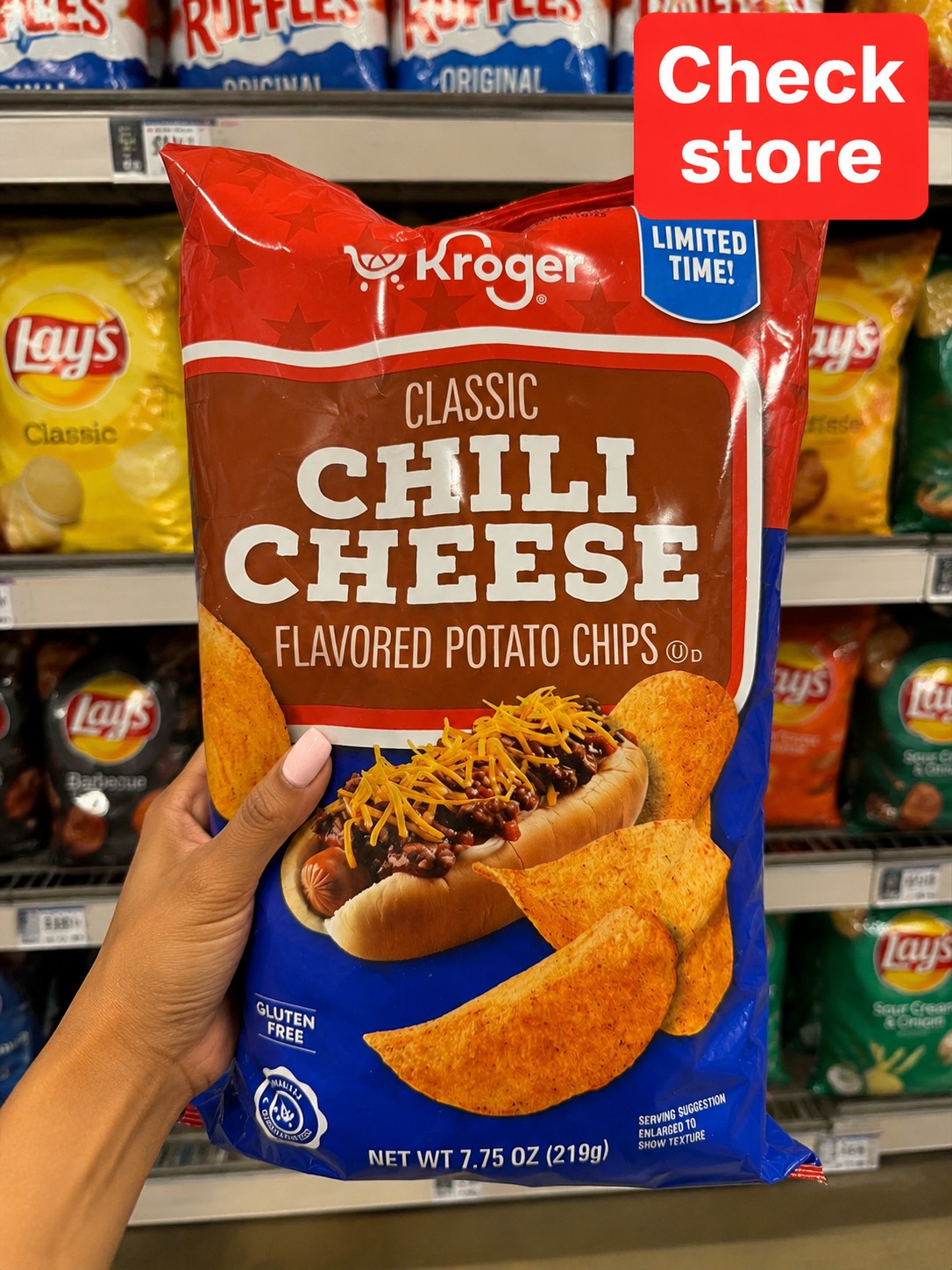 Kroger Classic Chili Cheese Flavored Potato Chips