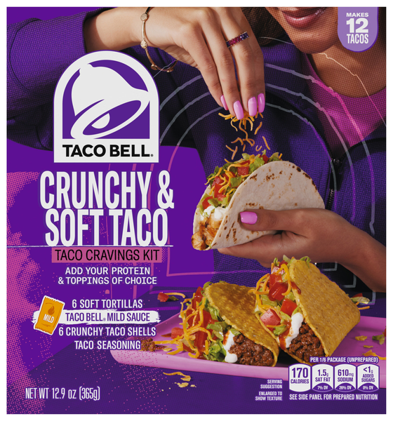 Taco Bell Crunchy Hard & Soft Taco Dinner Kit