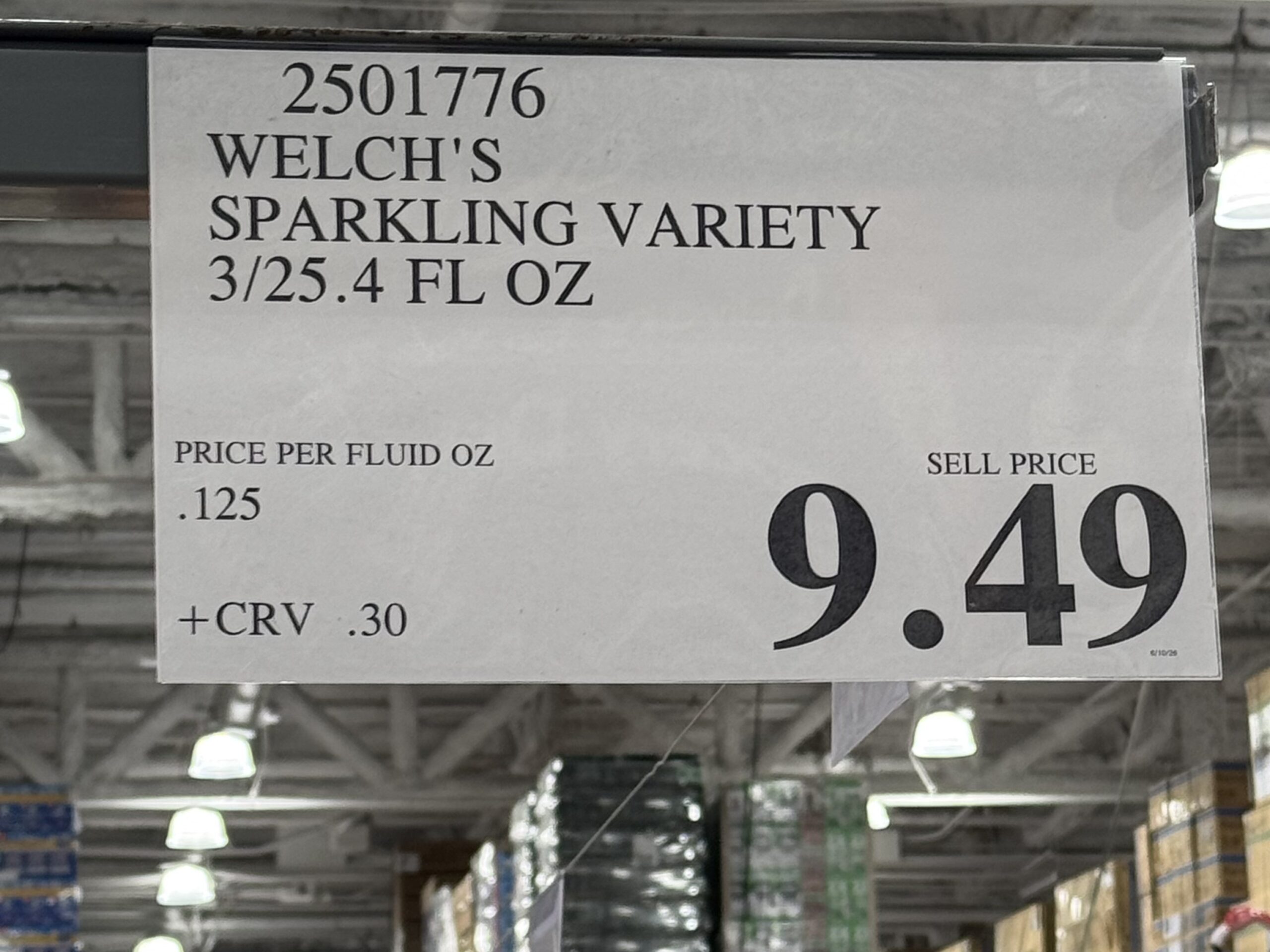 Welch's Sparkling Juice Cocktail Variety Pack - price tag