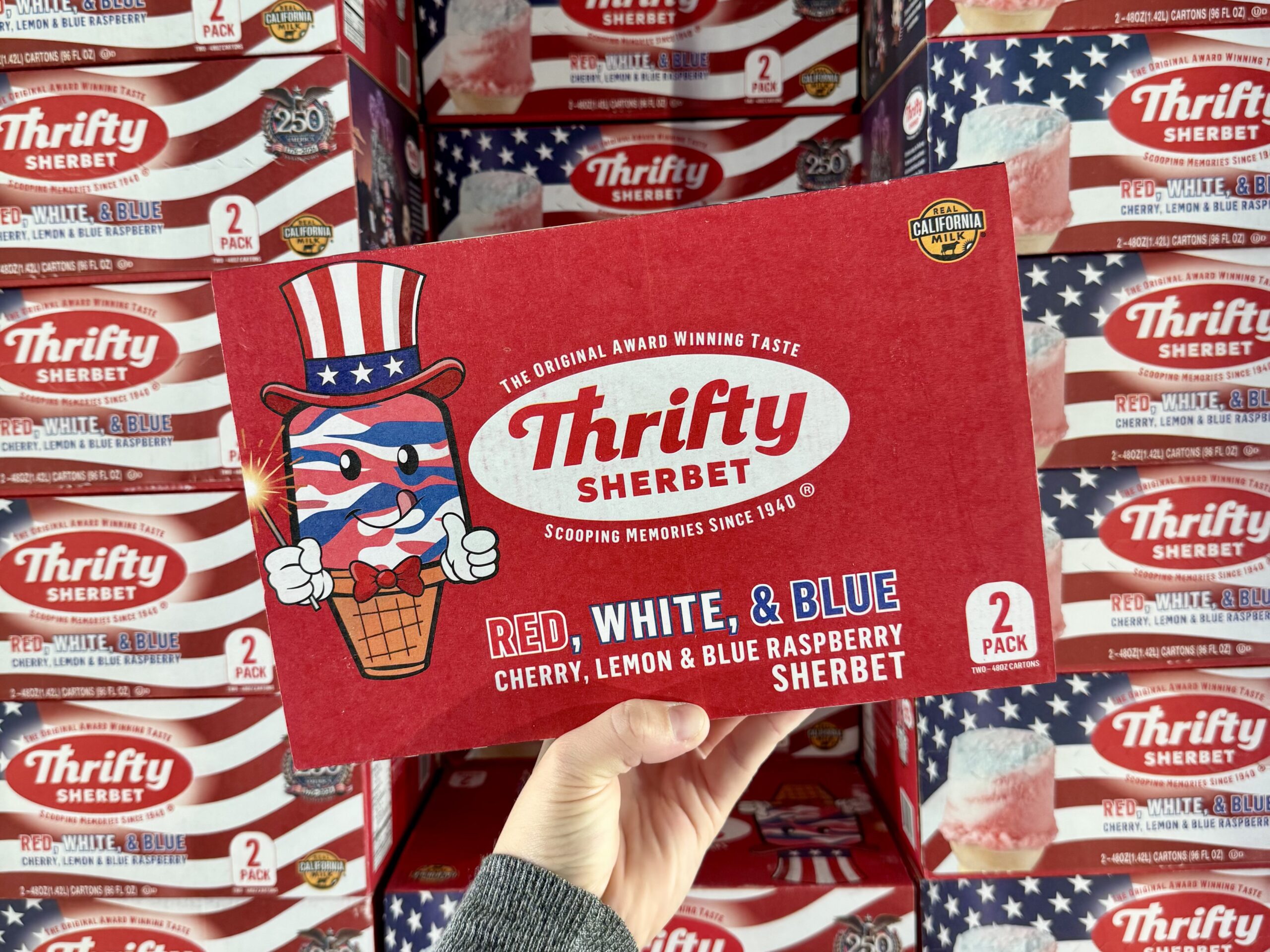 Thrifty Red, White, & Blue Sherbet