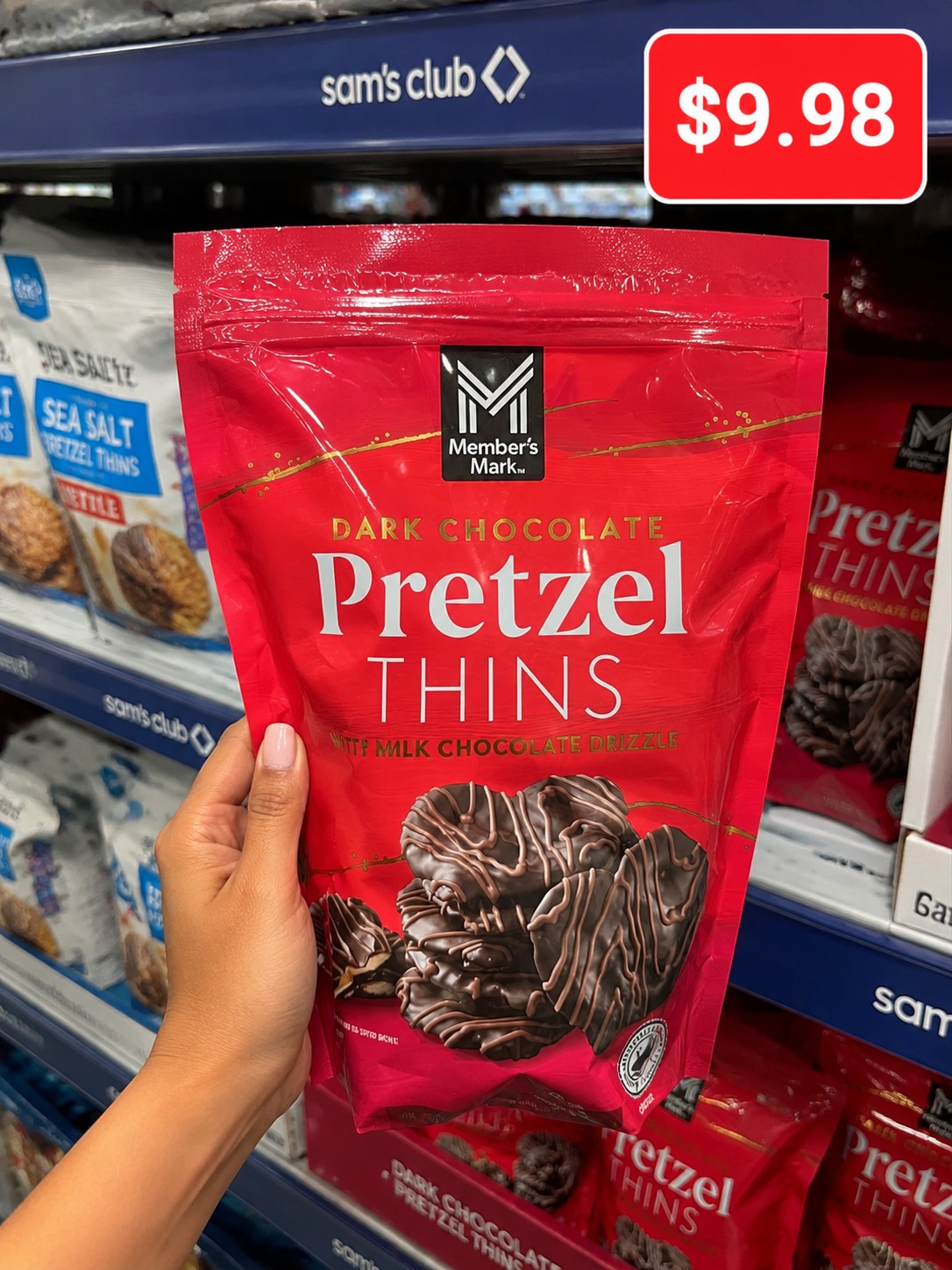 Member's Mark Dark Chocolate Pretzel Thins with Milk Chocolate Drizzle