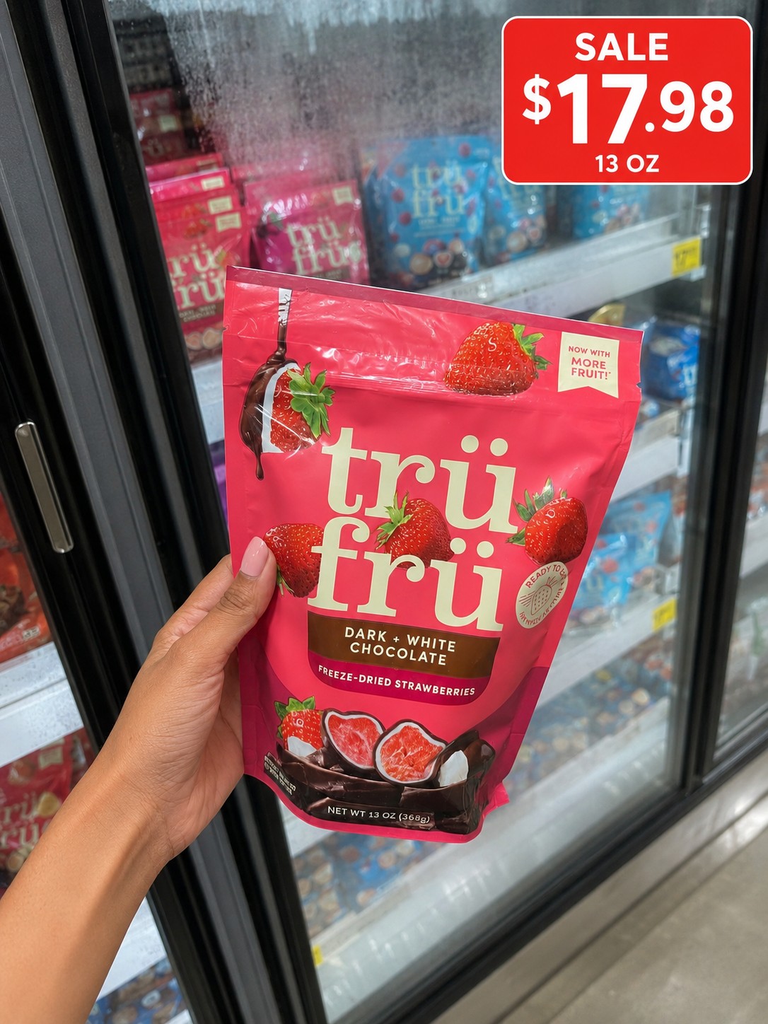 tru fru DARK + WHITE CHOCOLATE FREEZE-DRIED STRAWBERRIES