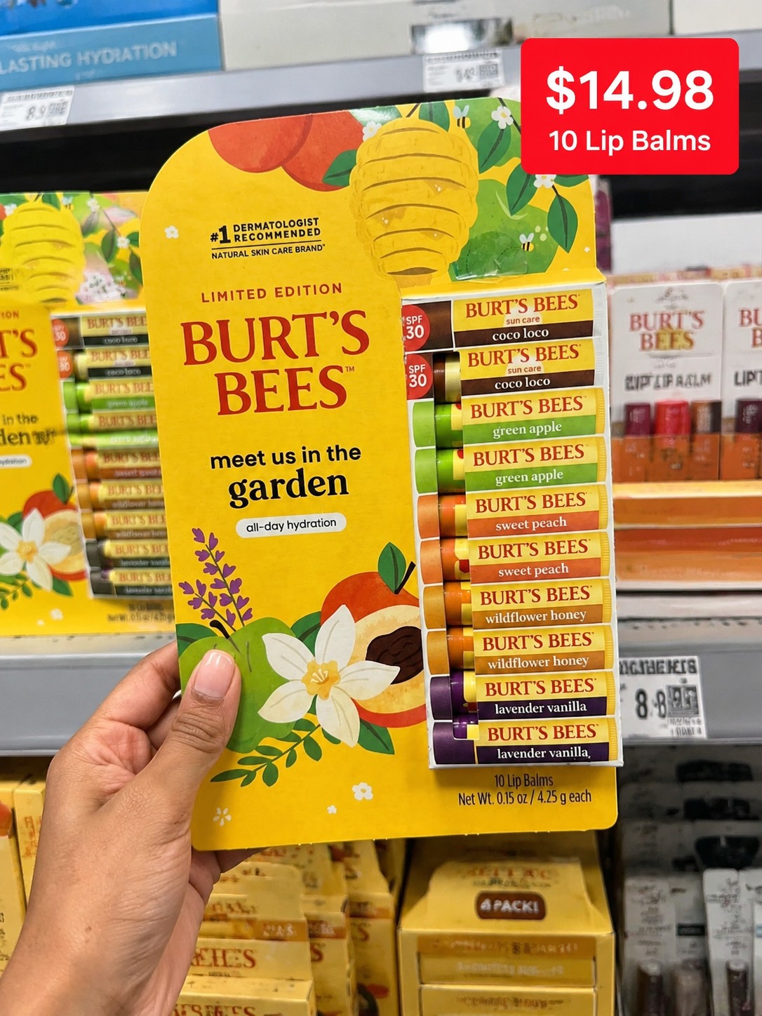BURT'S BEES Limited Edition Meet Us In The Garden All-Day Hydration 10 Lip Balms