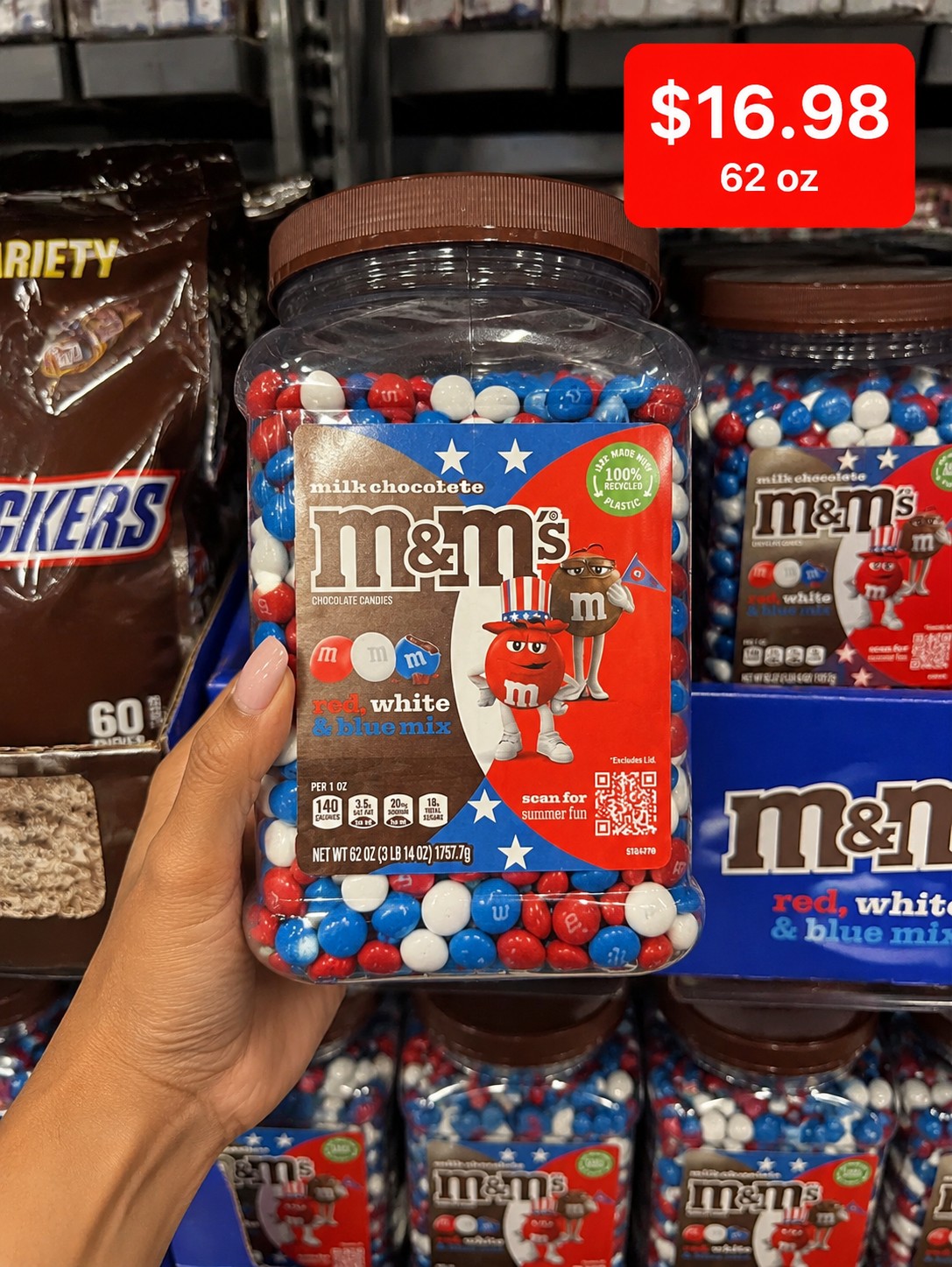 milk chocolate m&m's red, white & blue mix