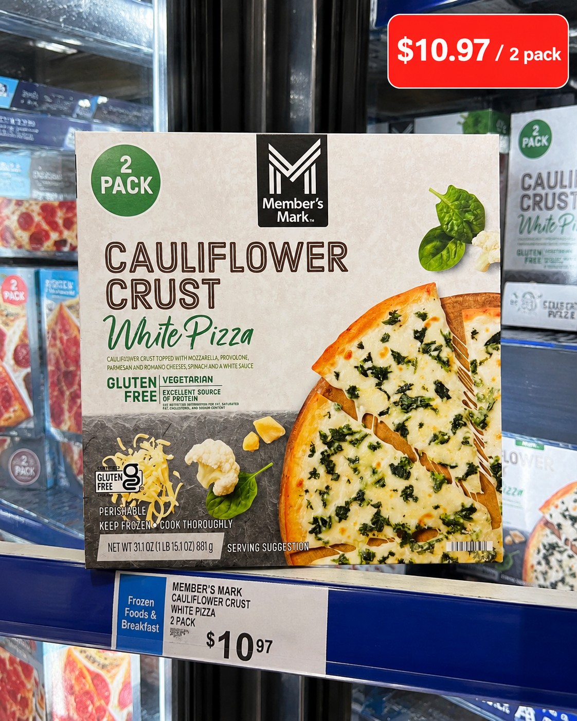 Member's Mark CAULIFLOWER CRUST White Pizza