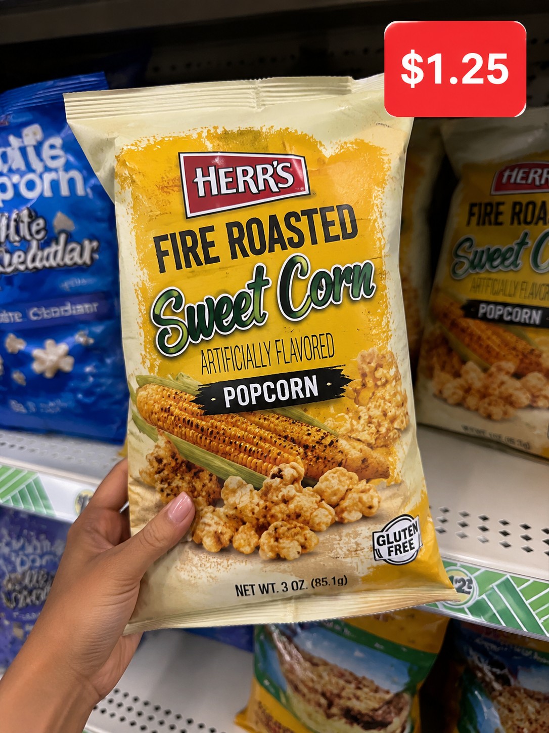 HERR'S FIRE ROASTED Sweet Corn ARTIFICIALLY FLAVORED POPCORN