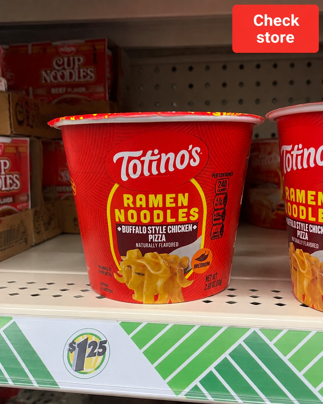Totino's Ramen Noodles Buffalo Style Chicken + Pizza