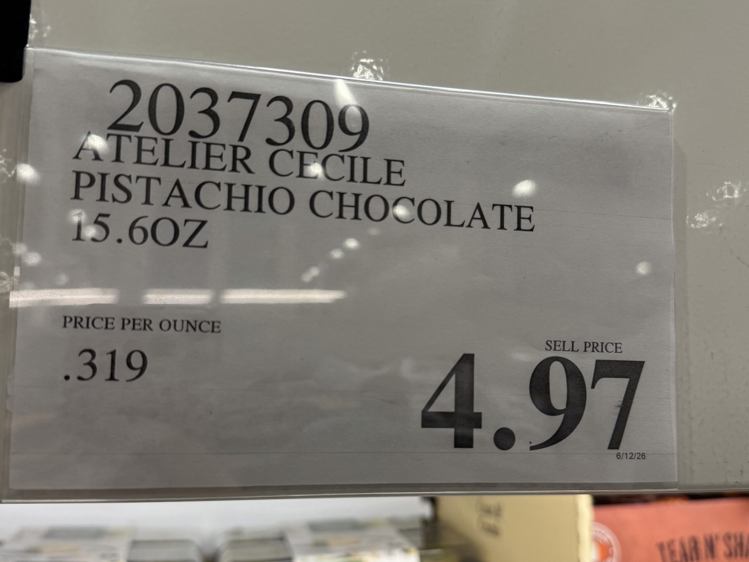 Atelier CÉCILE Pistachio Chocolate Mousse - price tag