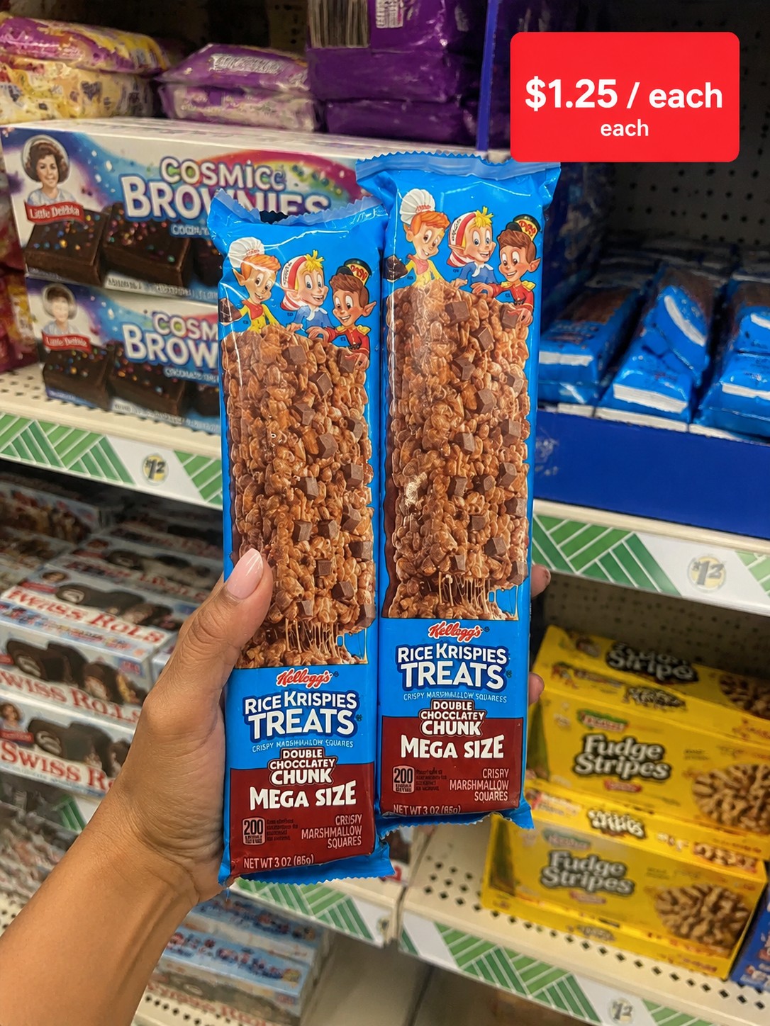 Kellogg's Rice Krispies Treats Crispy Marshmallow Squares Double Chocolatey Chunk Mega Size