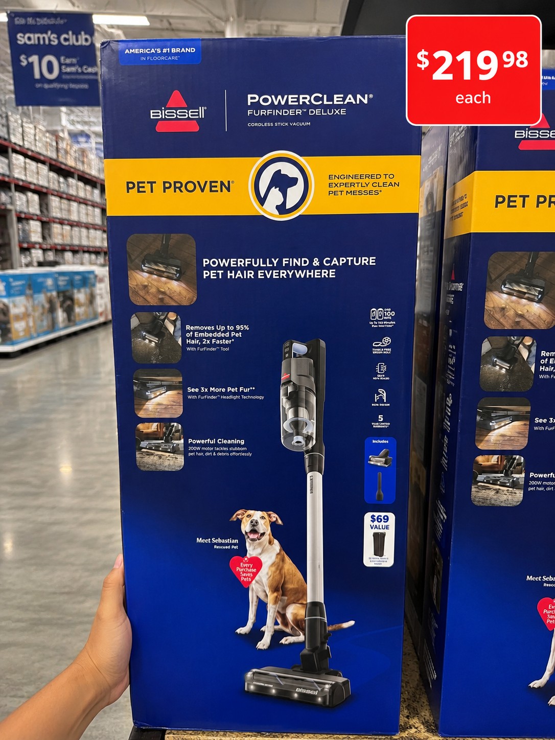 BISSELL POWERCLEAN® FURFINDER™ DELUXE CORDLESS STICK VACUUM
