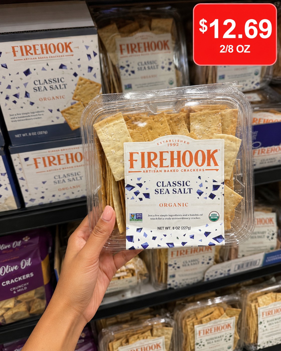 FIREHOOK ORGANIC BAKED CRACKERS CLASSIC SEA SALT