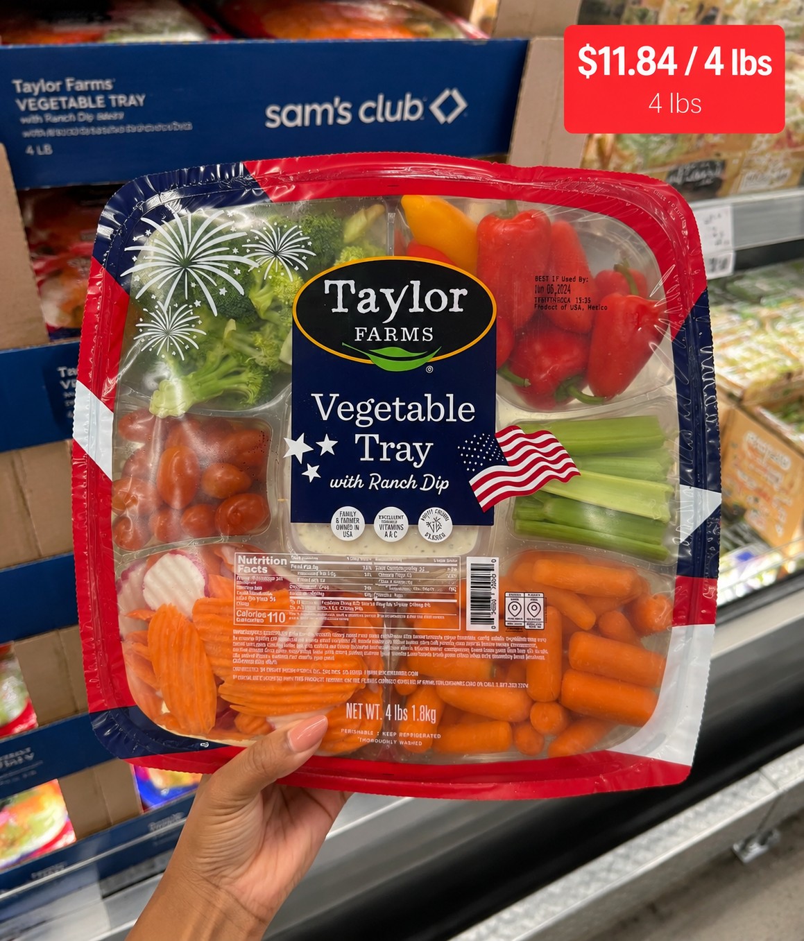 Taylor Farms Vegetable Tray with Ranch Dip