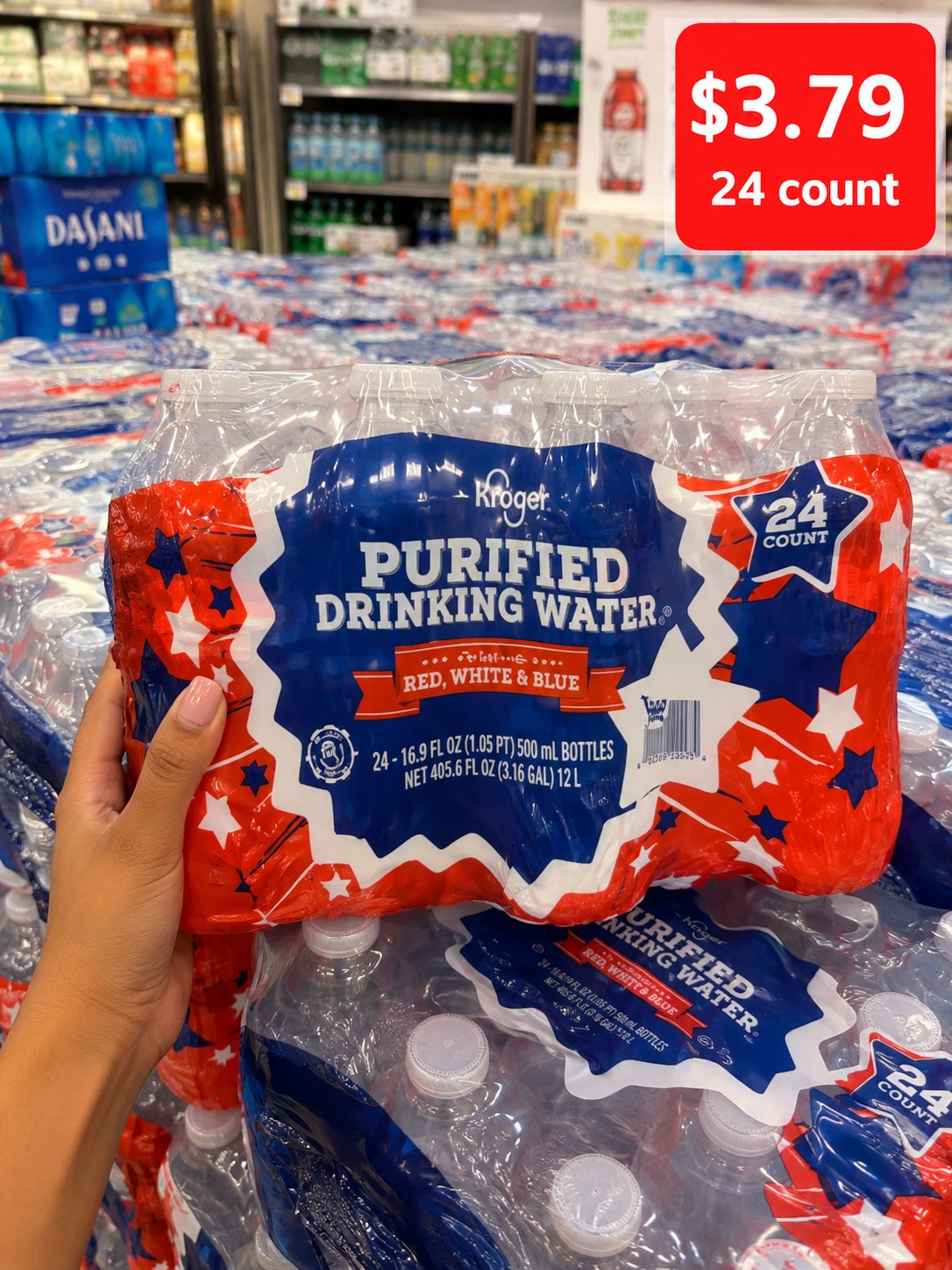 Kroger Purified Drinking Water Red White & Blue