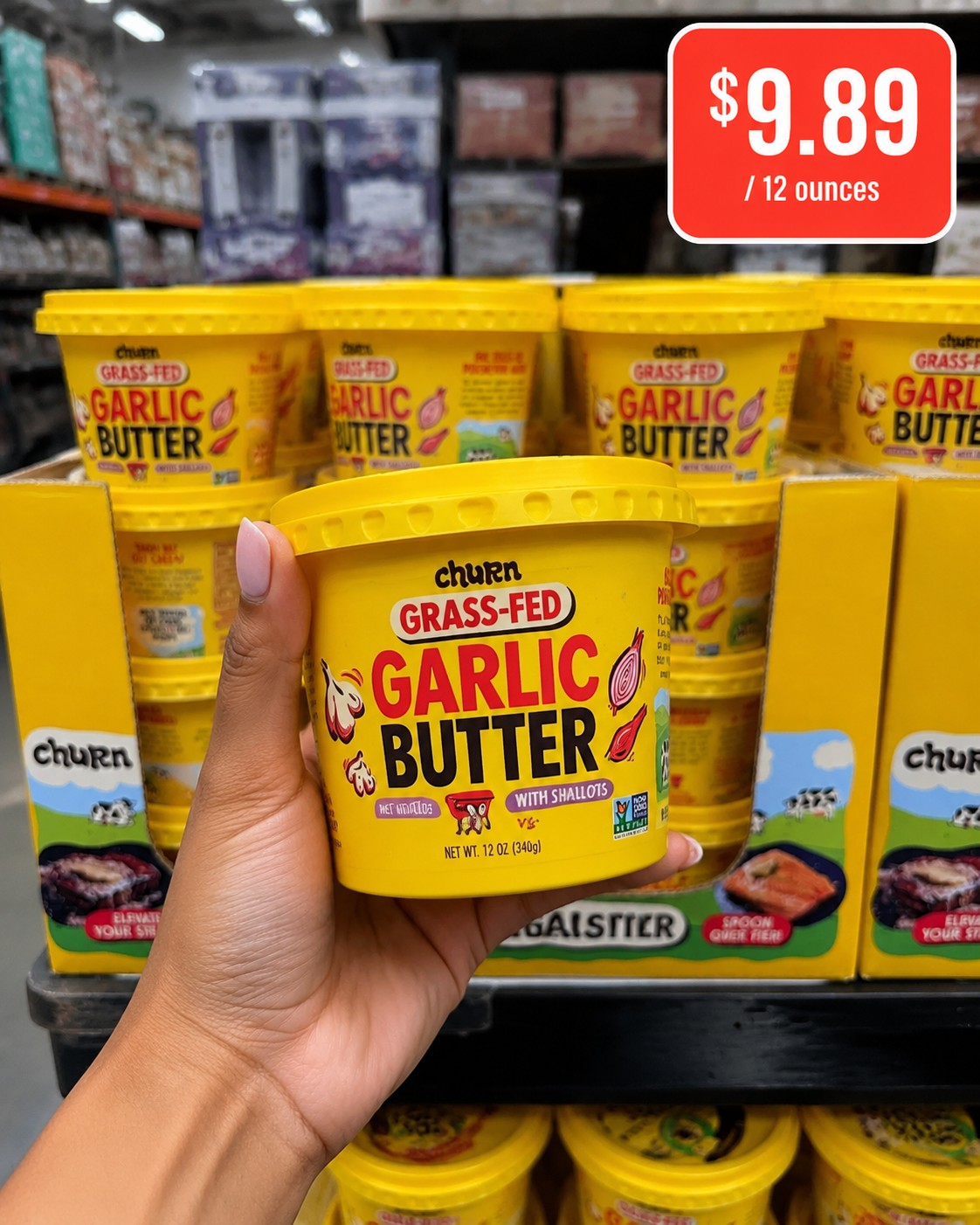 Churn Grass-Fed Garlic Butter with Shallots 12 Ounces