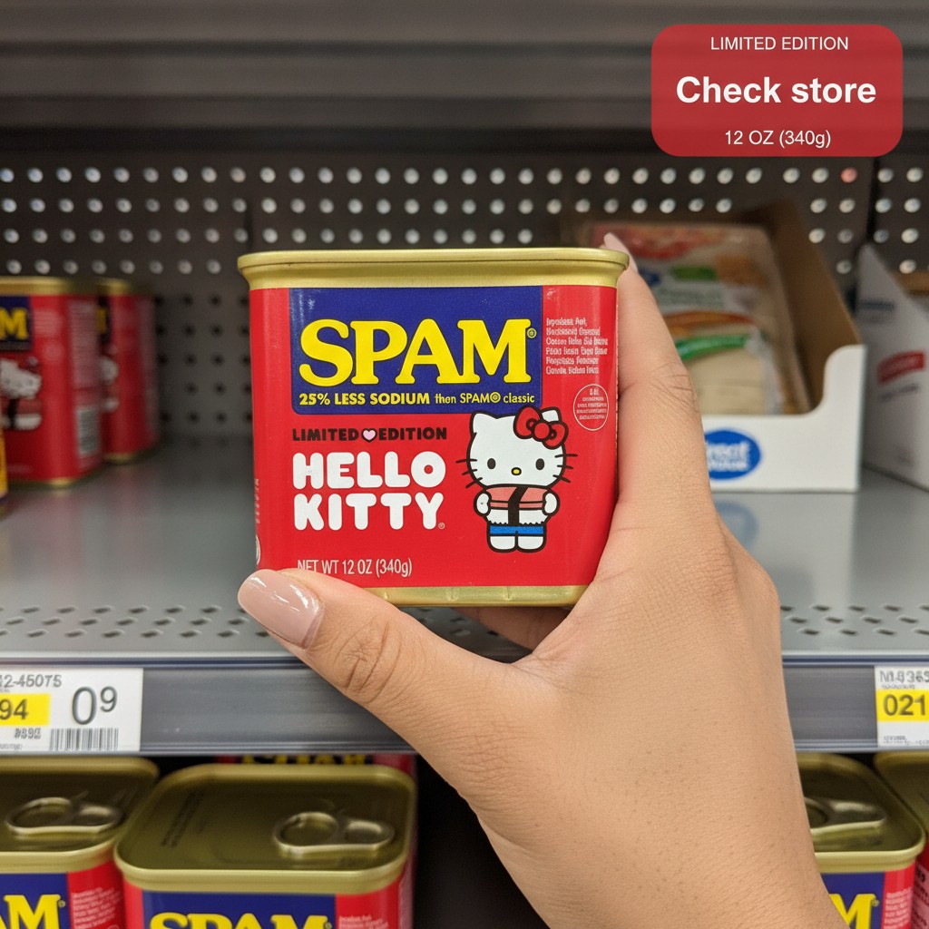 SPAM 25% LESS SODIUM LIMITED EDITION HELLO KITTY
