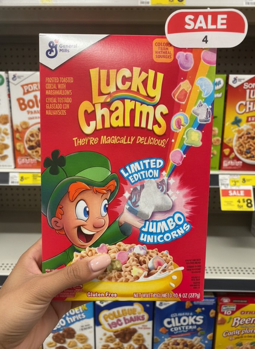 General Mills Lucky Charms Limited Edition Jumbo Unicorns Cereal