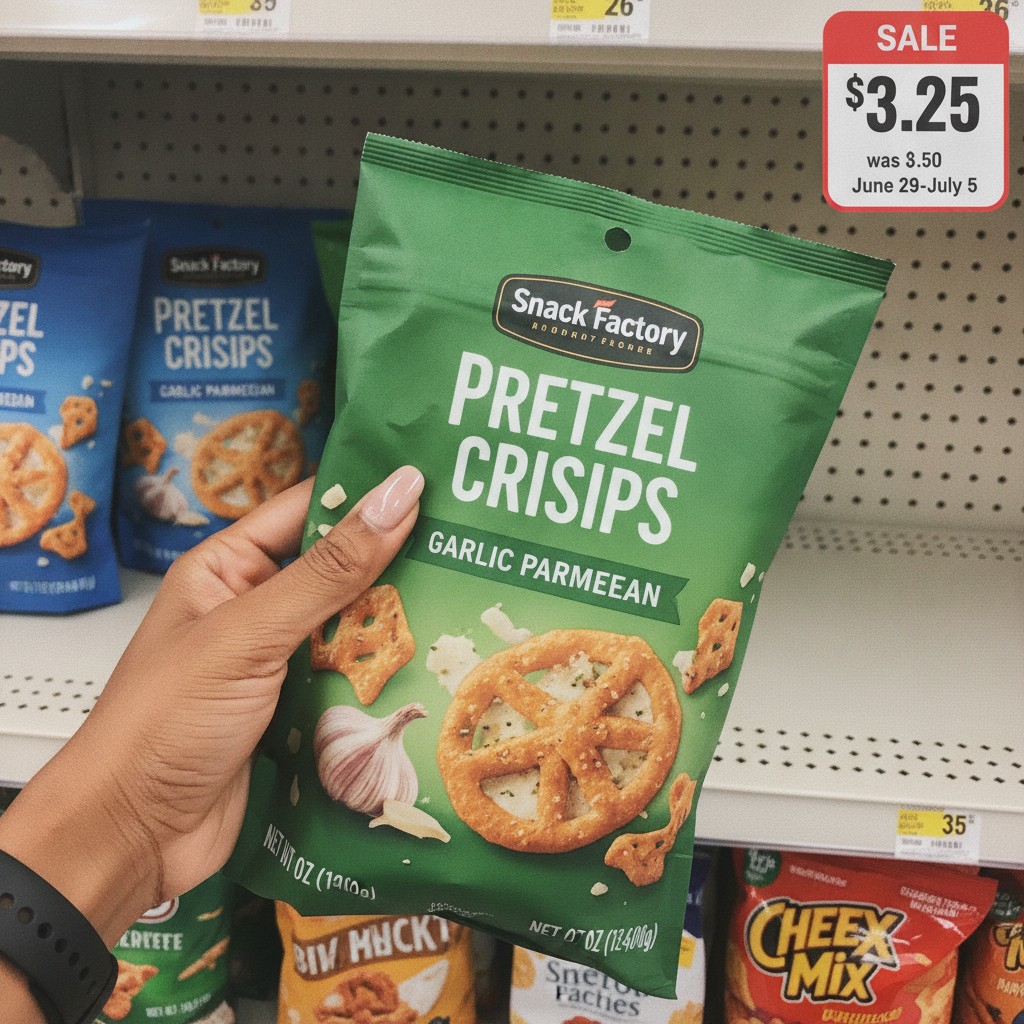 Snack Factory Pretzel Crisps Garlic Parmesan