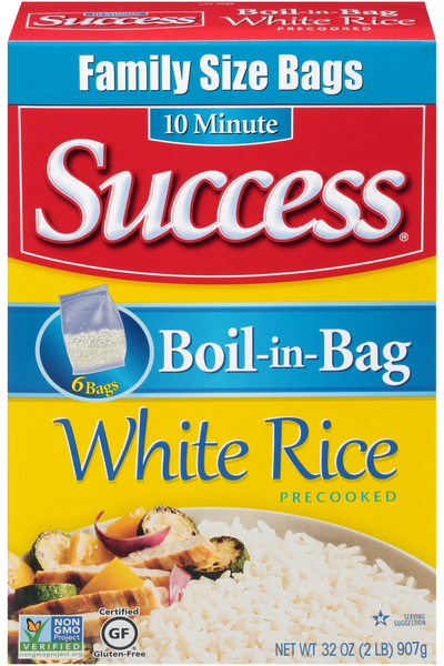 Success Boil-in-Bag Gluten Free White Rice Family Size - 6 ct