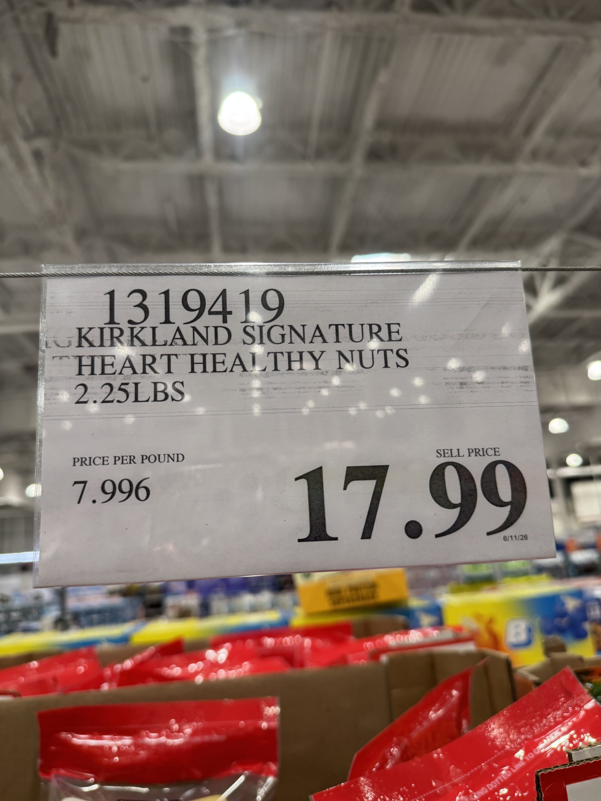 Kirkland Signature Heart Healthy Mixed Nuts - price tag