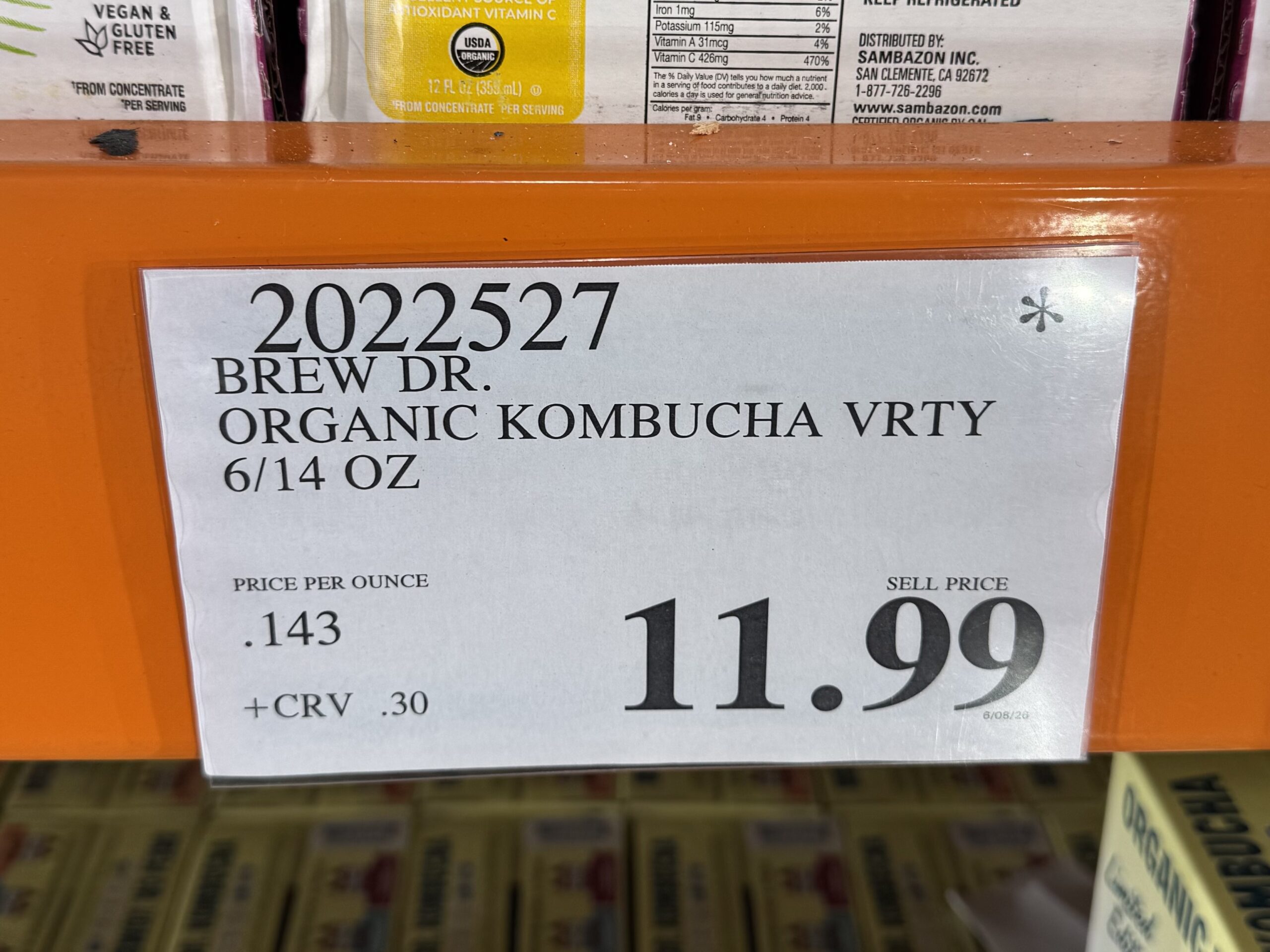 Brew Dr. Organic Kombucha Limited Edition - price tag