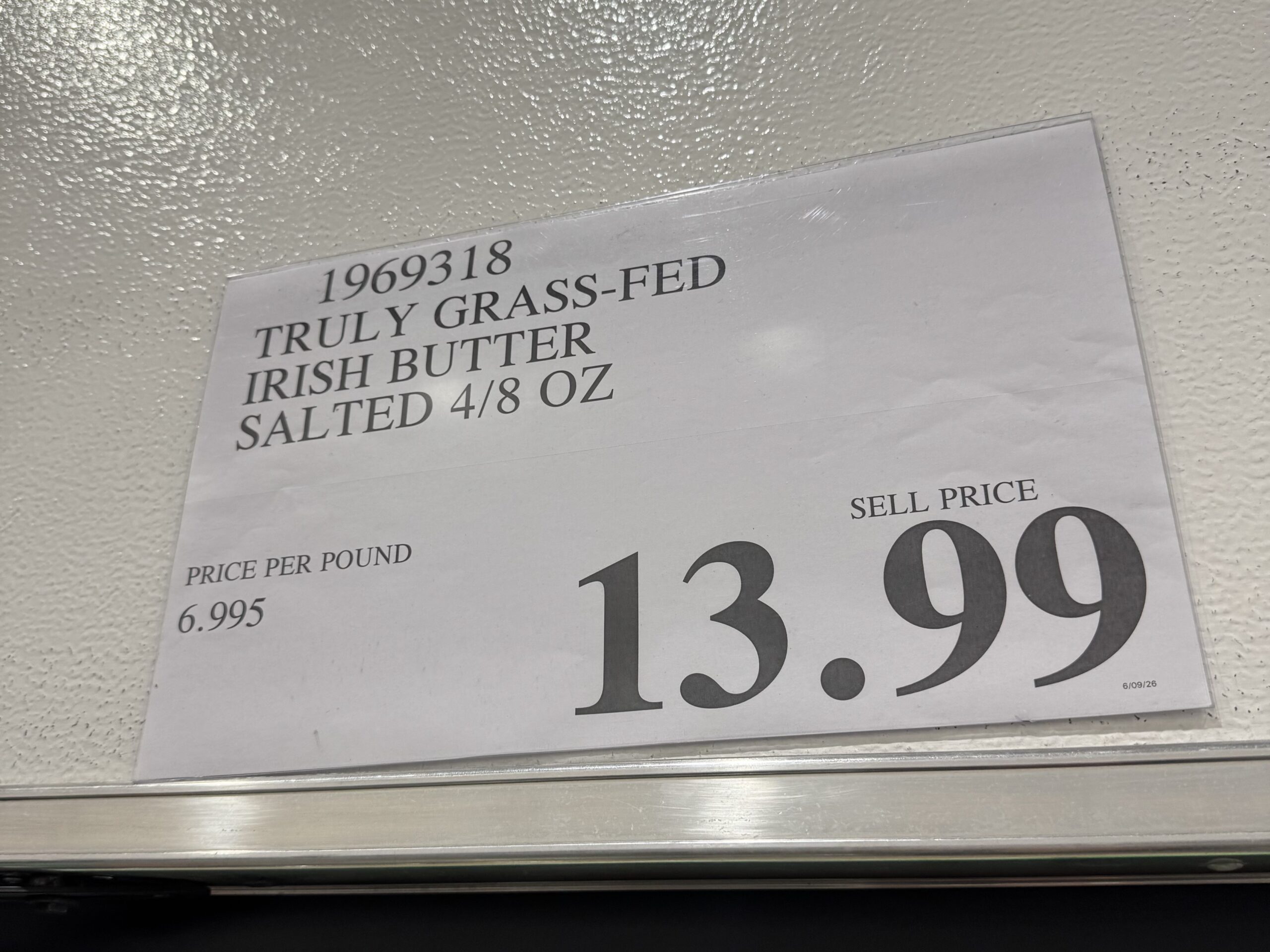 Truly Grass-Fed Salted Creamy Butter - price tag