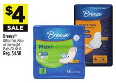 Breeze™ Ultra Thin, Maxi or Overnight Pads