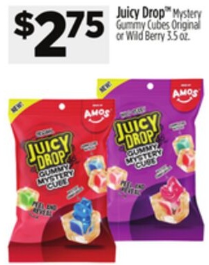 Juicy Drop™ Mystery Gummy Cubes Original or Wild Berry