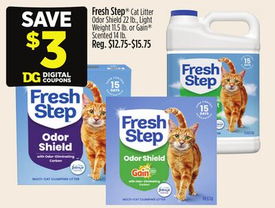 Fresh Step® Cat Litter Odor Shield, Light Weight or Gain® Scented