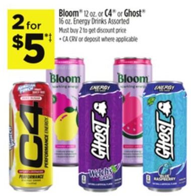 Bloom® or C4® or Ghost® Energy Drinks
