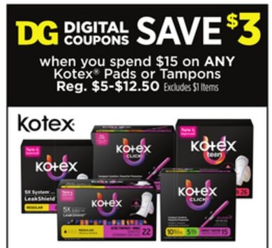 ANY Kotex® Pads or Tampons