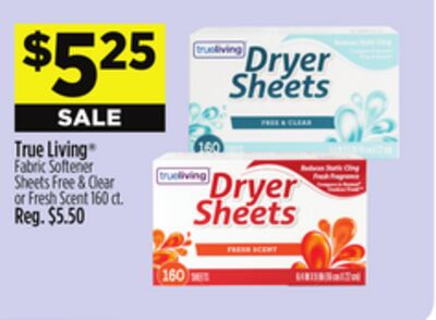 True Living® Fabric Softener Sheets