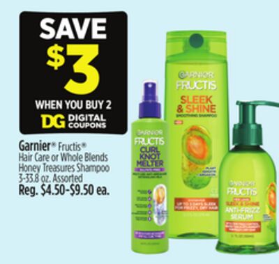Garnier Fructis Hair Care or Whole Blends Honey Treasures Shampoo
