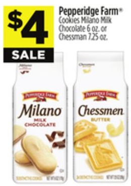 Pepperidge Farm® Cookies Milano Milk Chocolate 6 oz. or Chessman 7.25 oz.