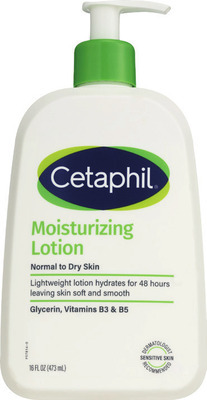 Cetaphil/CeraVe baby, acne, sun, facial, hand & body lotion, cream, Vanicream cream, facial, Avène, PanOxyl, Differin or La Roche-Posay