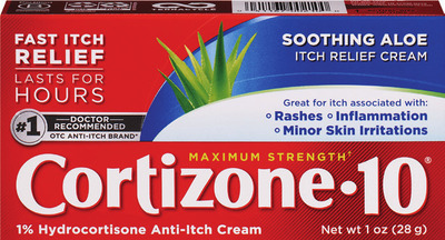 Cortizone•10 soothing aloe itch relief cream 1 oz or bug bite relief stick 0.75 oz.
