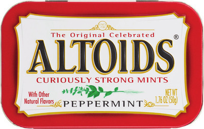 Life Savers 2.75-7 oz, Skittles 5.7-9 oz, M&M's 4.5-5 oz, Altoids 1.76 oz, Jolly Rancher 3.1, 10-14 oz, Jelly Belly 7 oz or Shaq-A-Licious 11.8 oz.