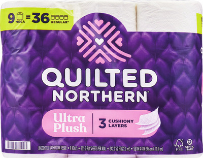 Quilted Northern bath tissue 9 mega rolls.