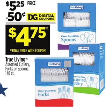 True Living® Assorted Cutlery, Forks or Spoons