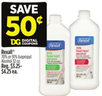 Rexall® 70% or 91% Isopropyl Alcohol