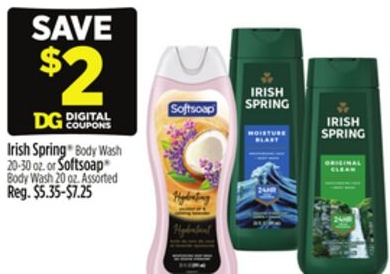 Irish Spring® Body Wash 20-30 oz. or Softsoap® Body Wash 20 oz.