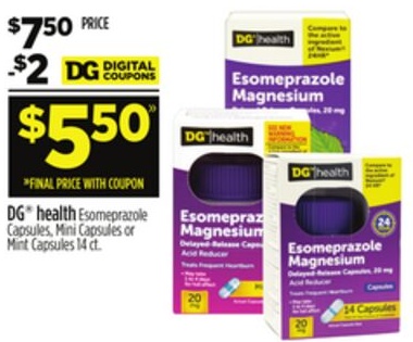 DG® health Esomeprazole Capsules, Mini Capsules or Mint Capsules